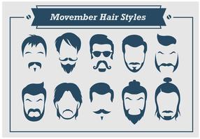 Movember Hair Styles Vektor