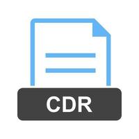 CDR glyf blå och svart ikon vektor