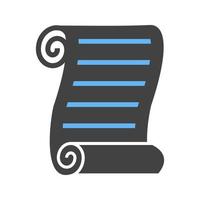 Scroll-Glyphe blaues und schwarzes Symbol vektor
