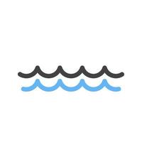 Wasser ii Glyphe blaues und schwarzes Symbol vektor