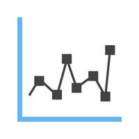 Diagramme Glyphe blaues und schwarzes Symbol vektor