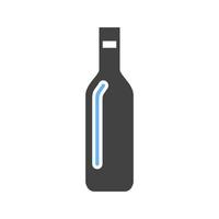 Flasche Glyphe blaues und schwarzes Symbol vektor