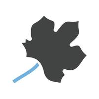 Herbstblatt-Glyphe blaues und schwarzes Symbol vektor