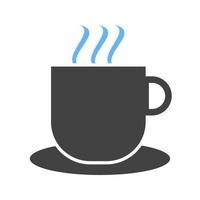 Kaffeetassen Glyphe blaues und schwarzes Symbol vektor