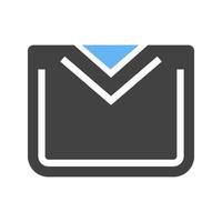 Geschlossener Umschlag Glyphe blaues und schwarzes Symbol vektor