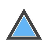 triangel glyf blå och svart ikon vektor
