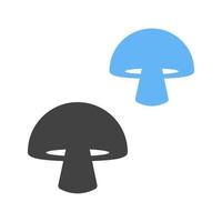 Pilze Glyphe blaues und schwarzes Symbol vektor