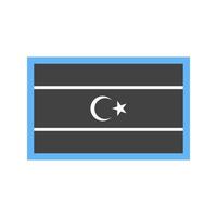 Libyen-Glyphe blaues und schwarzes Symbol vektor