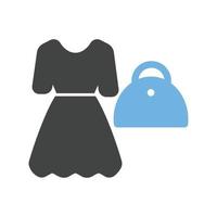 Damen Shopping Glyphe blaues und schwarzes Symbol vektor