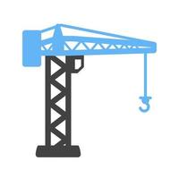 Crane II Glyphe blaues und schwarzes Symbol vektor