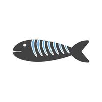 Fisch-Glyphe blaues und schwarzes Symbol vektor