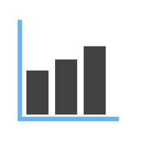bar Diagram glyf blå och svart ikon vektor