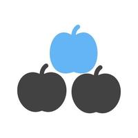 Äpfel Glyphe blaues und schwarzes Symbol vektor