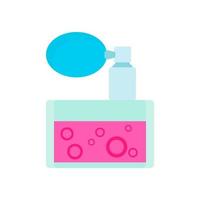 parfüm flasche pflege duft flüssigkeit behälter kosmetik geruch wasser. femininer flacher Vektor Glas Aroma Symbol Duft