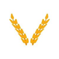 weizen essen. Brot Bio-Firmenidentität natürlicher Weizen und Symbol. Kontur- und Landwirtschaftsweizen, Produktunternehmen. Design im Farmstil der Ohren. Bauernhof flaches Logo natürlich vektor