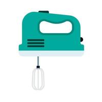 Handmixer flache Haushaltswerkzeugmaschine. Küche Vektor Icon Utensil Kochbesen. Ausrüstung für Mixergeräte