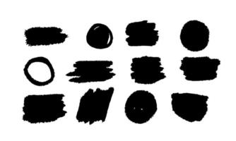 satz von schwarzen grunge-rahmen für formdekorative elemente. Bürstenartsammlungskonzept-Vektorillustration vektor