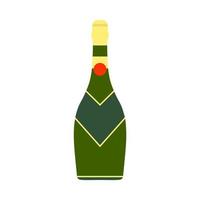 Sektflasche grün festliche Getränkedekoration Symbol Vektor Icon. flüssiges Jubiläums-Grußglas-Getränk