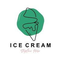 Eiscreme-Logo-Design, frische, süße, weiche, kalte Speisenillustration, Lieblingsvektor der Kinder, Produktmarke vektor