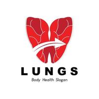 Lungen-Logo-Design, Körperorgan-Gesundheitswesen-Vektorillustration vektor