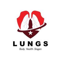 Lungen-Logo-Design, Körperorgan-Gesundheitswesen-Vektorillustration vektor