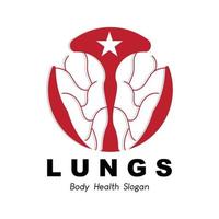 Lungen-Logo-Design, Körperorgan-Gesundheitswesen-Vektorillustration vektor