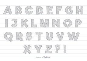 Grau Scribble Style Alphabet Set vektor