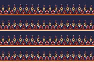 ethnisches ikat-nahtloses muster im stammes-. Design für Hintergrund, Tapete, Vektorillustration, Stoff, Kleidung, Teppich, Textil, Batik, Stickerei. vektor