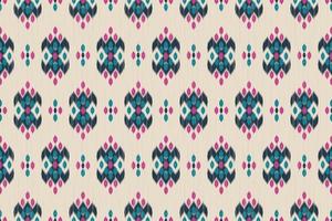 ikat seamless mönster i tribal. tyg etnisk mönsterkonst. amerikansk, mexikansk stil. design för bakgrund, tapeter, vektorillustration, tyg, kläder, matta, textil, batik, broderi. vektor