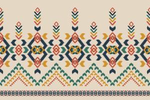 abstrakte ethnische Musterkunst. ikat nahtloses muster traditionell. amerikanischer, mexikanischer Stil. Design für Hintergrund, Tapete, Vektorillustration, Stoff, Kleidung, Teppich, Textil, Batik, Stickerei. vektor