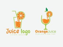Orangensaft-Logo-Design. Logo für gesunde Fruchtsäfte vektor