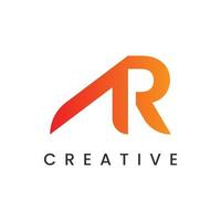 moderner farbverlauf kreativer anfangsbuchstabe a und r logo design vektor