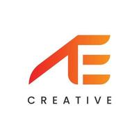 modern lutning kreativ första brev en och e logotyp design vektor