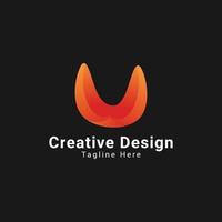 modernes Logo-Icon-Design mit Farbverlauf u vektor