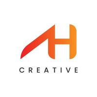 moderner farbverlauf kreativer anfangsbuchstabe a und h logo design vektor