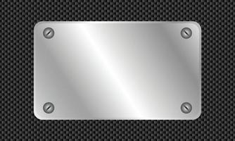 silver- metall tallrik med kol bakgrund mall design vektor