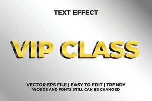 VIP-Klasse 3D-Text-Effekt-Gold mit mutigem Schwarz-Weiß-Farbverlauf-Vorlagendesign vektor