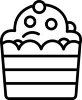 cupcake linje ikon vektor