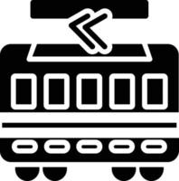 Straßenbahn-Glyphe-Symbol vektor