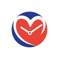 Liebe Zeit Vektor-Logo-Design. Valentinstag und Beziehungsvektorsymbol. vektor