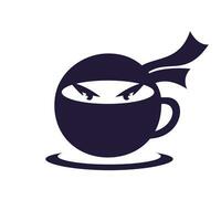 ninja kaffe vektor logotyp design.