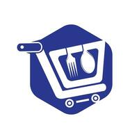Lebensmittel-Shopping-Vektor-Logo-Design. vektor