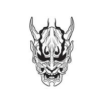 på i japansk jäkel mask, vektor illustration