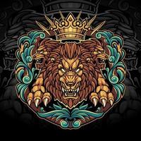 The King Lions Esport maskot logo design vektor