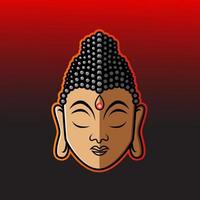 buddha huvud maskot logotyp design vektor