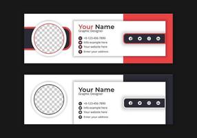 einfache moderne E-Mail-Signatur-Designvorlage kostenlose Vektorgrafiken vektor
