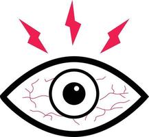 Augenwunde Symbol auf weißem Hintergrund. Zeichen für Augenschmerzen. Symbol für Augenkrankheiten. flacher Stil. vektor