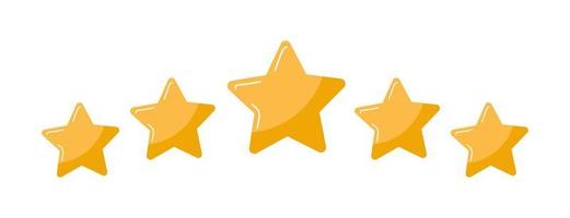 Vektor fünf Sterne zufriedener Kunde Produktbewertung flaches Symbol für Apps und Websites. 5 Sterne geben. feedback-illustration durch bewertung. Flat Online-Shopping mit Bewertung