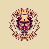 Devil Club Motorrad Retro-Illustration vektor