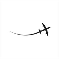 flygplan symbol vektor ikon flyga transport. resa företag svart silhuett platt isolerat vit. enkel resa väg rutt sätt. rena form element jet